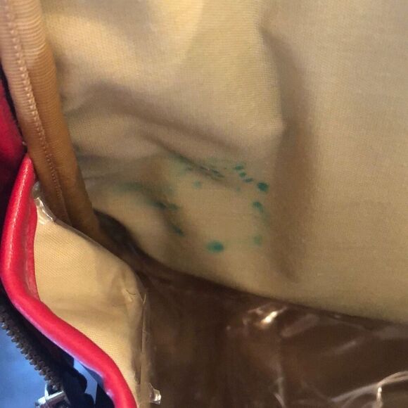 Vintage Lark Nylon and leather travel bag. Stripe trim. - Picture 9 of 10